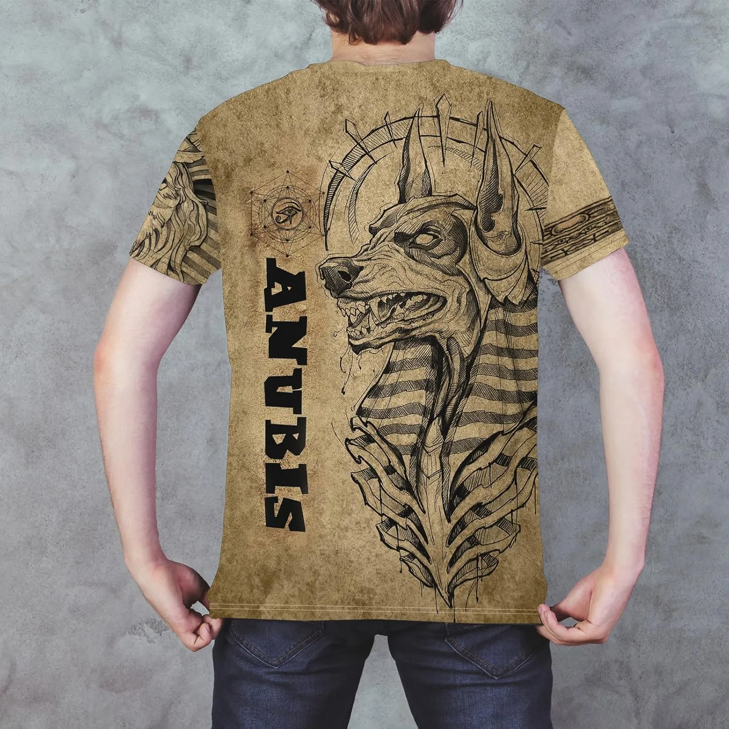 BJU Ancient Egypt Graphic T-Shirt Crewneck Tee 3D Printed Short Sleeve Loose Casual Top Unisex