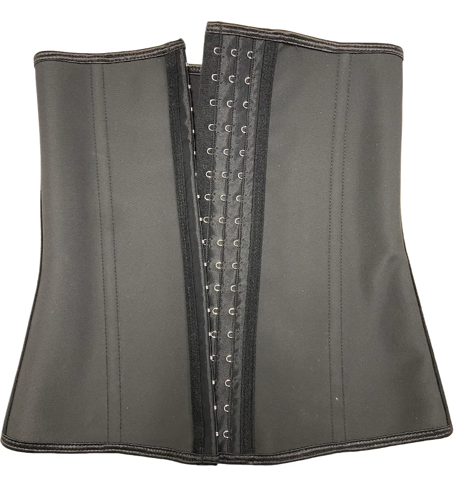Black Rubber Waist Trainer with Clips