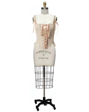 Catherine- the Vintage Style Ribbon Lace Corset Pink or Green