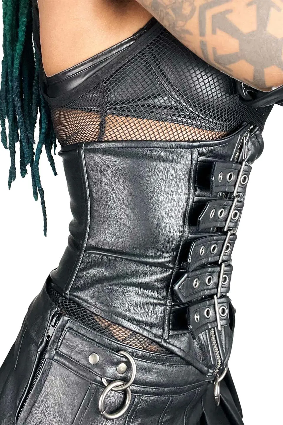 Classic FETISH Waist Cincher in Matte Black Vegan Leather