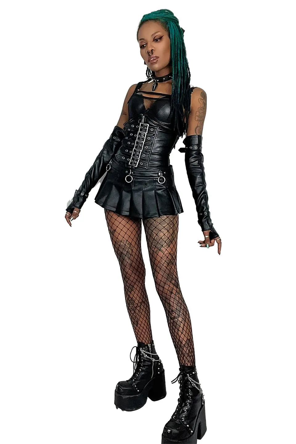 Classic FETISH Waist Cincher in Matte Black Vegan Leather
