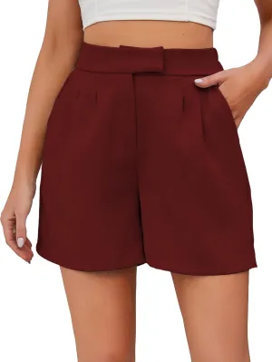 Famulily Womens Summer Cute Shorts Casual Side Pockets High Waist Shorts with Back Elastic Waist