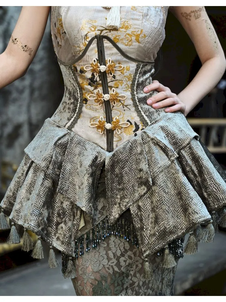 Fishbone Tassel Elastic Waist Cinching Waist Cincher【s0000006635】
