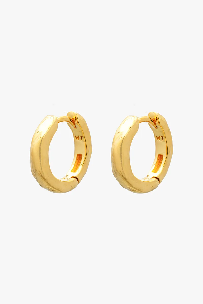 Hammered Huggie Gold Plated (15mm)