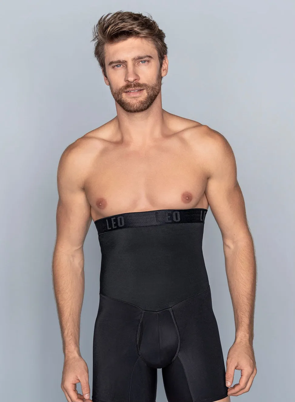 LEO 033284 MENS HIGH WAIST STOMACH SHAPER WITH BOXER BRIEF