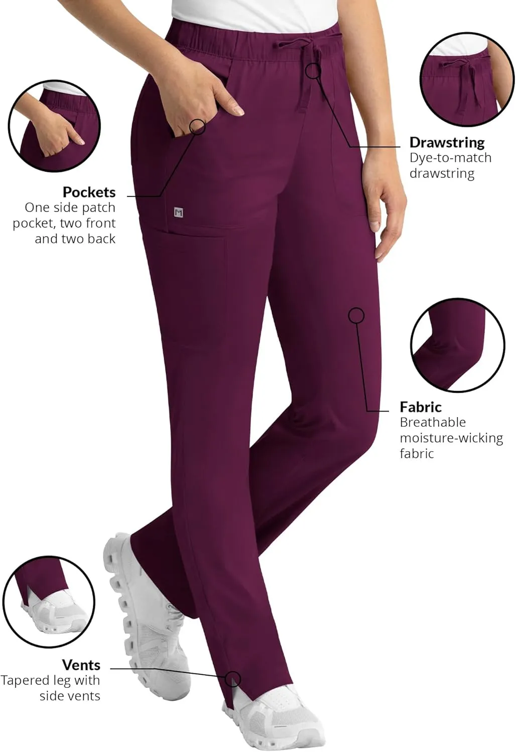 Maevn Matrix Full Elastic Waistband Cargo Scrub Pant