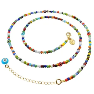 Multicolour Evil Eye Charm Balagan Glass Bead Belly Chain