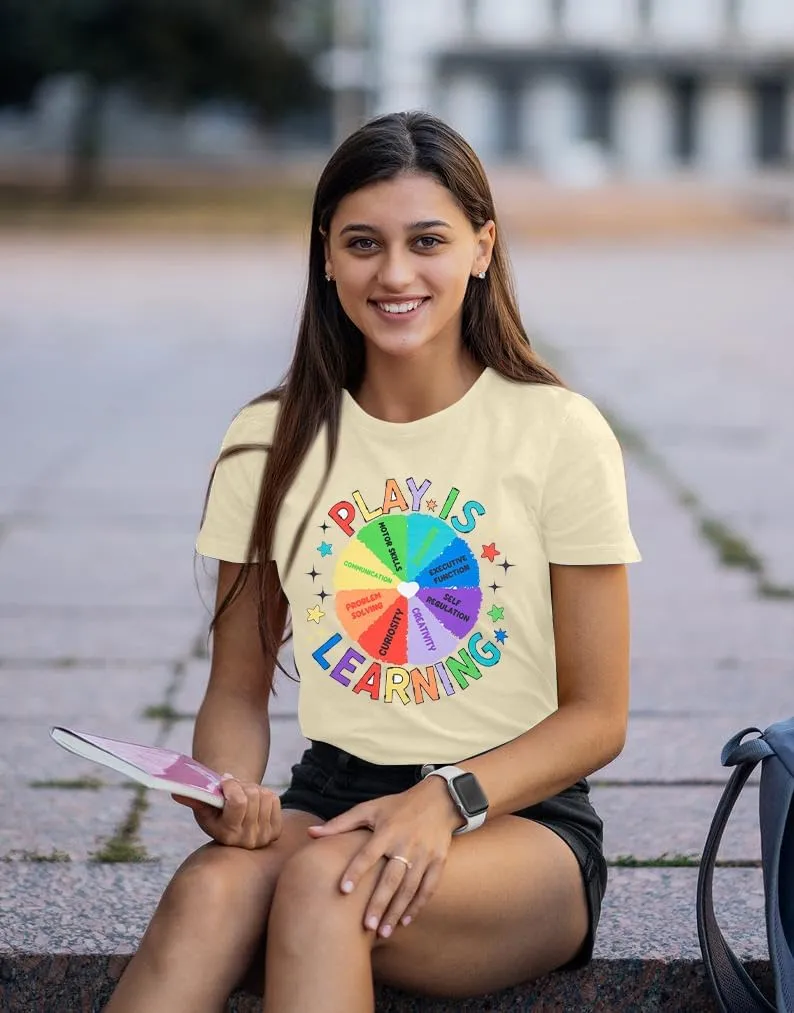 Play is Learning Tshirts Women Kindergarten Teacher Shirts Teacher Appreciation Tops