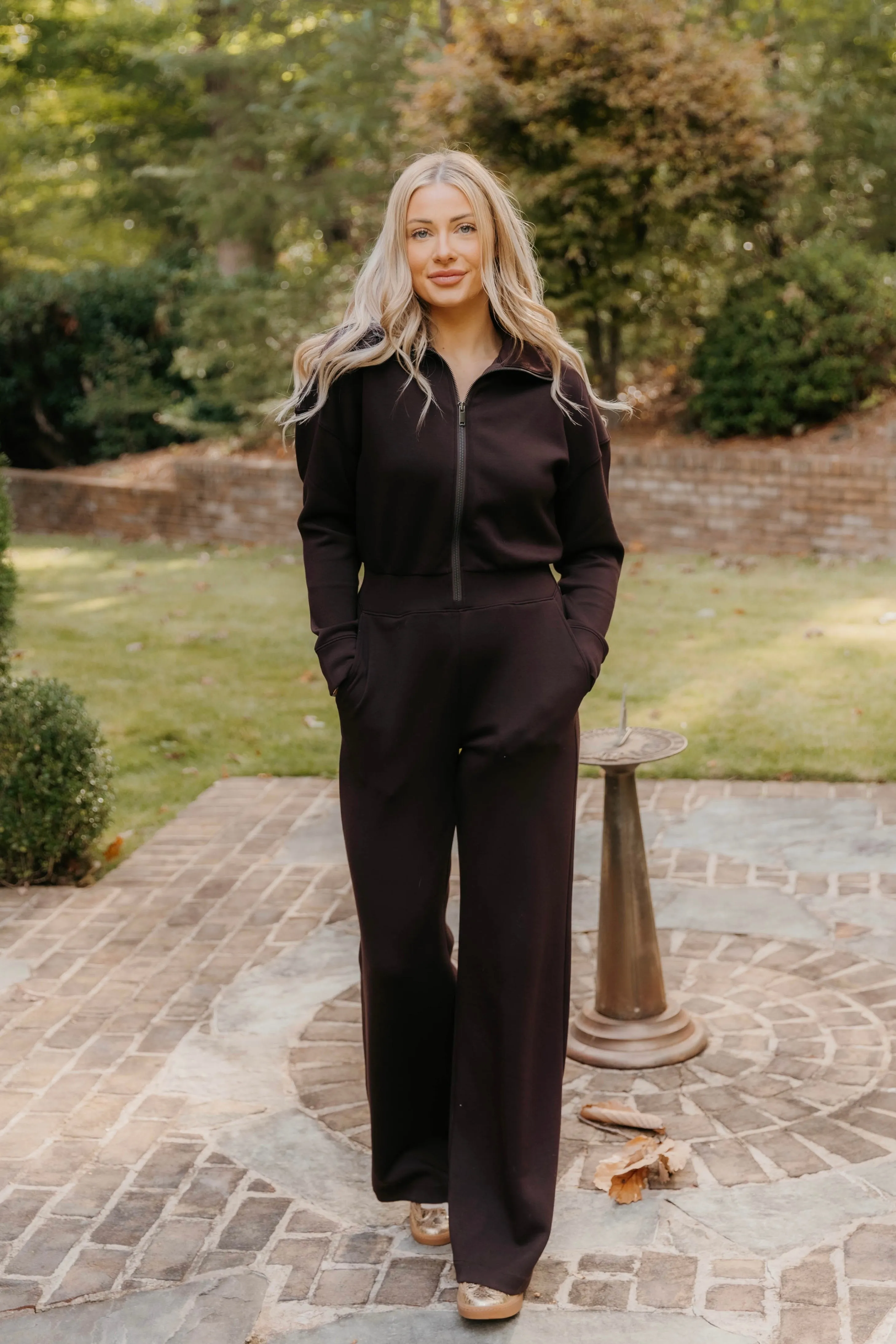 SPANX AirEssentials Long Sleeve Wide Leg Jumpsuit