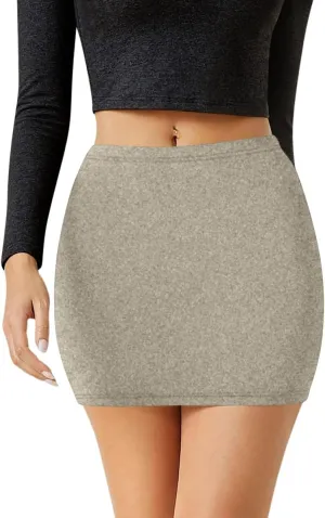 Sweet Hearts Womens Elastic Waist Mini Pencil Skirt - Cotton High Waist Above Knee Basic Bodycon Short Skirt Made in USA
