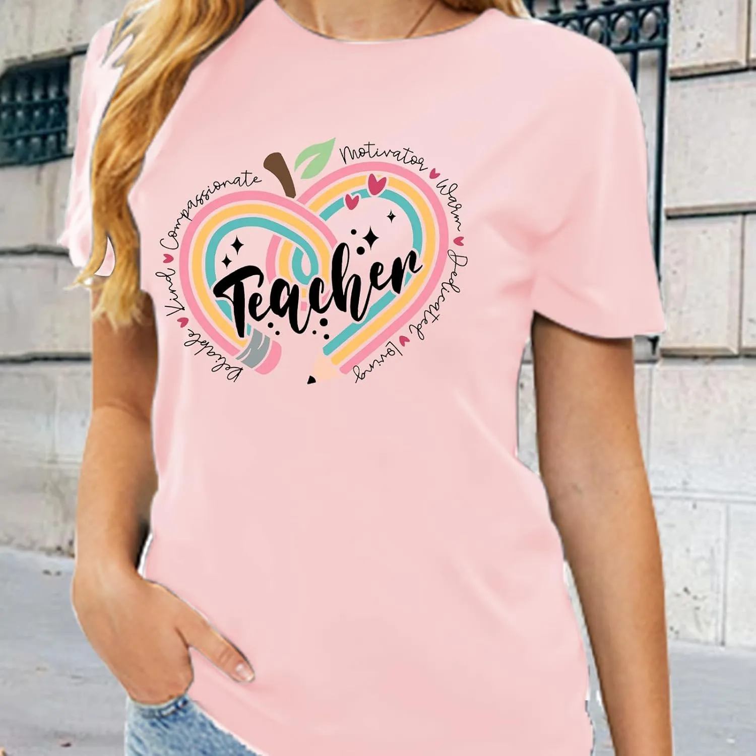 Teacher Shirts for Women Teacher Appreciation Tshirts Flower Graphic Tees for Women