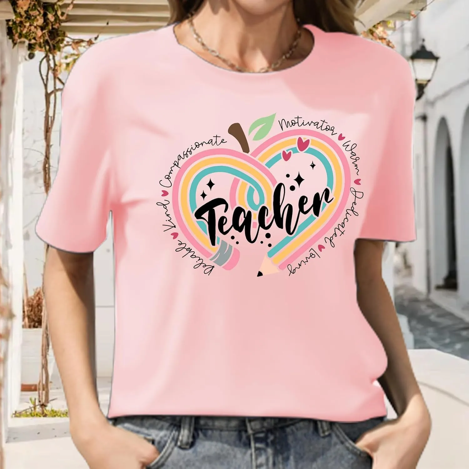 Teacher Shirts for Women Teacher Appreciation Tshirts Flower Graphic Tees for Women