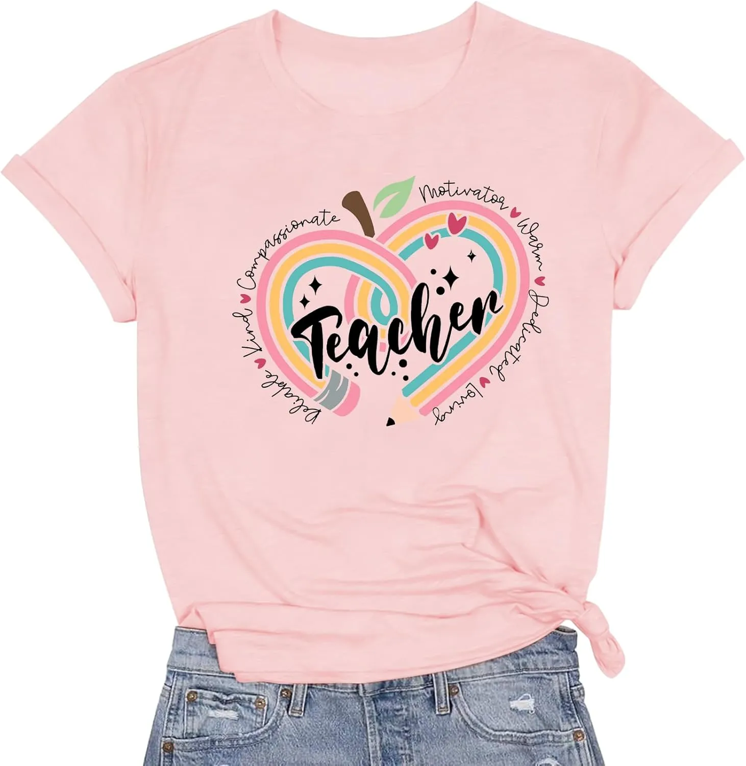 Teacher Shirts for Women Teacher Appreciation Tshirts Flower Graphic Tees for Women