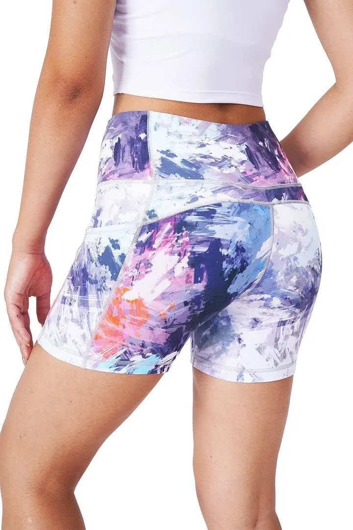Tough Mode Women High Rise 5" Super Soft Athletic Shorts Pockets Bike Fitness Workout Running Yoga Tummy Control