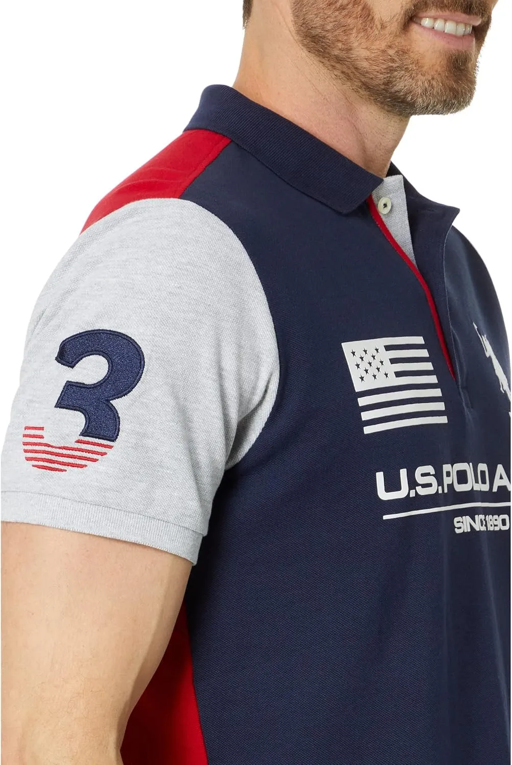 U.S. Polo Assn. Slim Fit Contrast Body Knit Polo Shirt