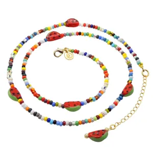 Watermelon Charm Balagan Multicolour Glass Bead Belly Chain