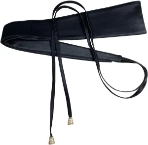 Woman Belt Strap Wide Waist Satin Obi For Dress Bowknot Self Tie Wrap Around Obi Waist Band Cinch Waist Belt