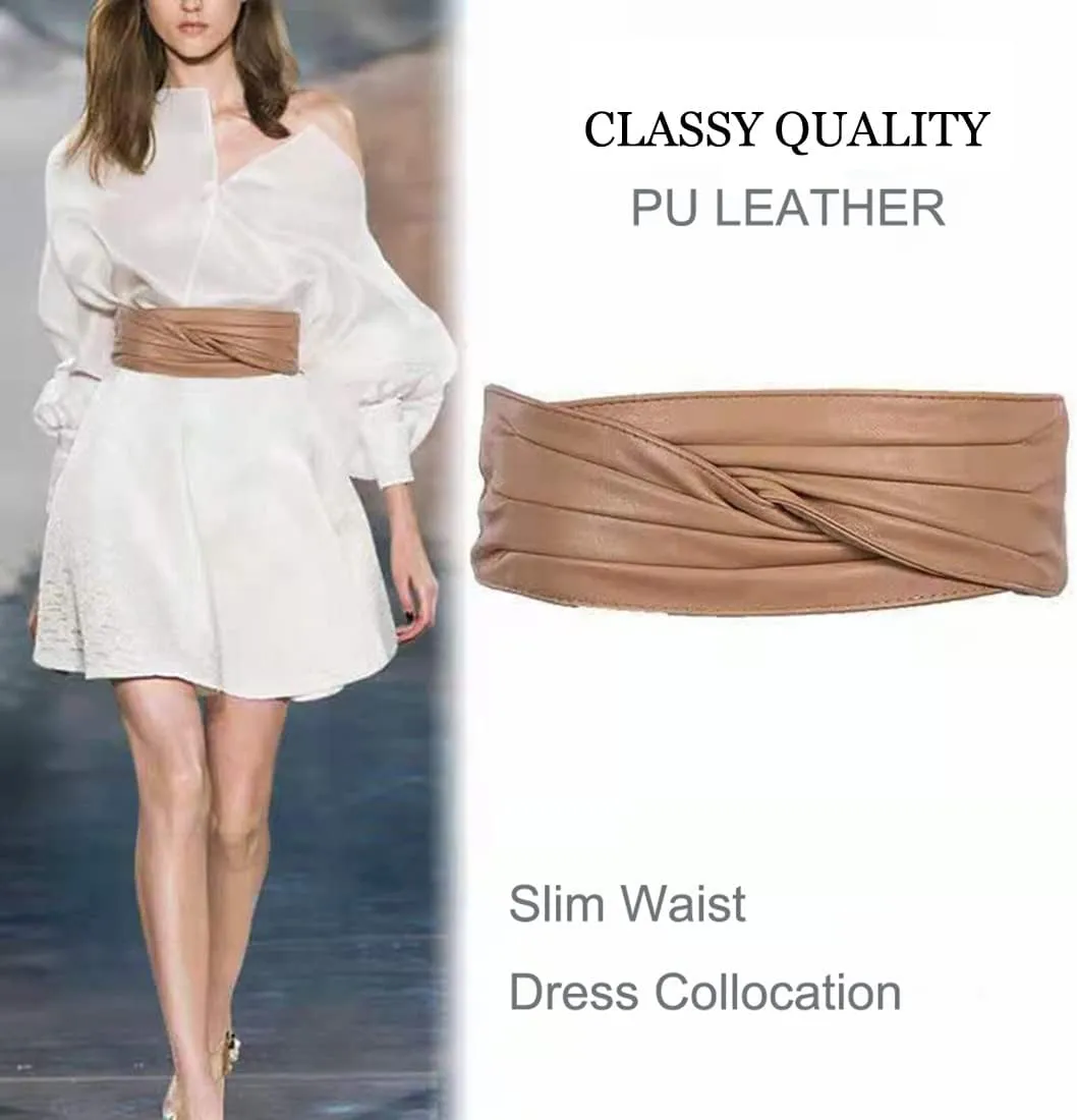 Women Retro Wide Corset Belt Obi Belt Waist Cinch Belts Fit Waist 26"-31"